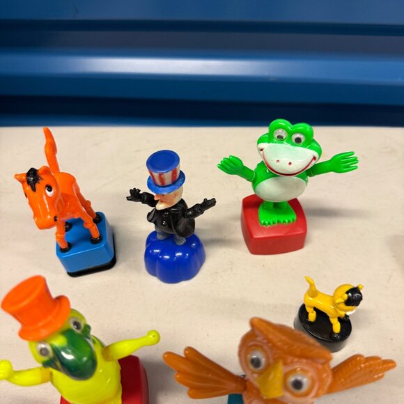 Vintage Push Puppet Toy Collection Set Of 7 Characters - Picture 3 of 9